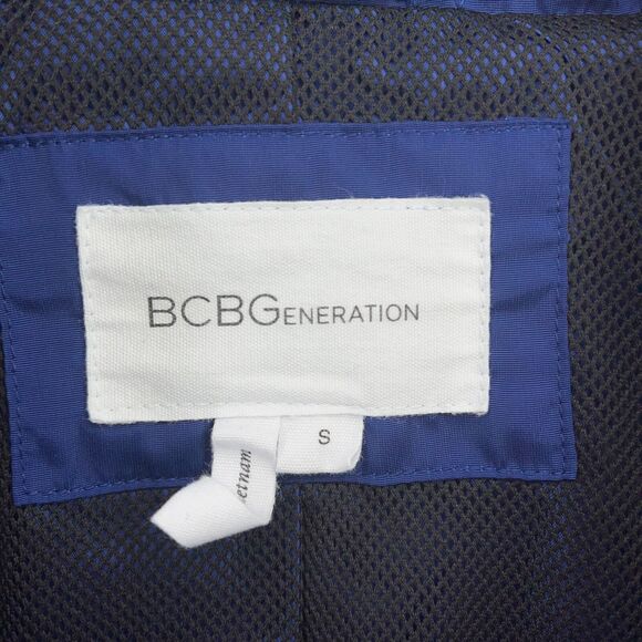 BCBG Blue Quilted Jacket Womens Size Small Pockets Hooded - Picture 3 of 4